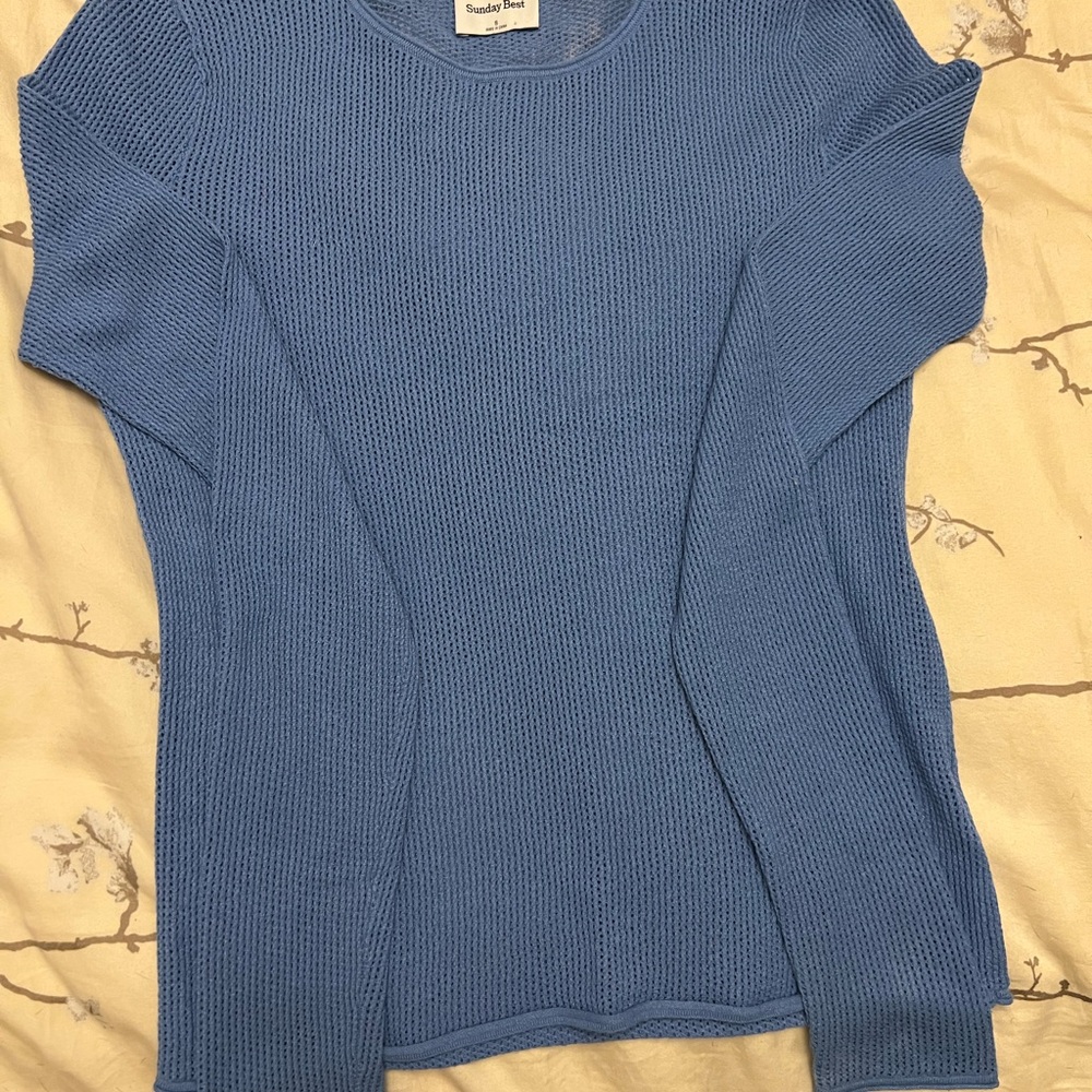 Sunday Best Blue Crew Neck Sweater